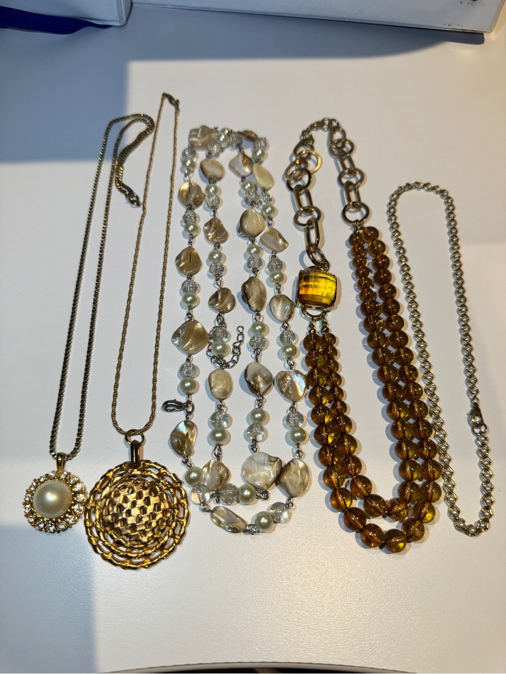 Vintage signed Costume Necklace Lot - 5pc Estate Jewelry Collection